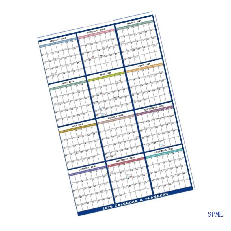 Super 2026 Full Year Calendar Wall Planner 2026 Yearly Planner Erasable Wall Planner
