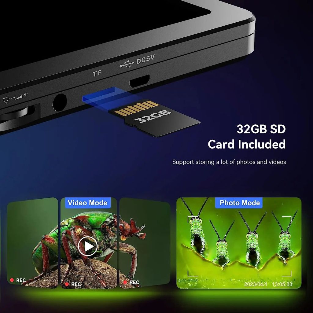 TOMLOV DM9 ดิจิตอล USB กล้องจุลทรรศน์อิเล็กทรอนิกส์ 1080P 7 "จอแสดงผล LCD 1200X ขยาย Microscopio สํา