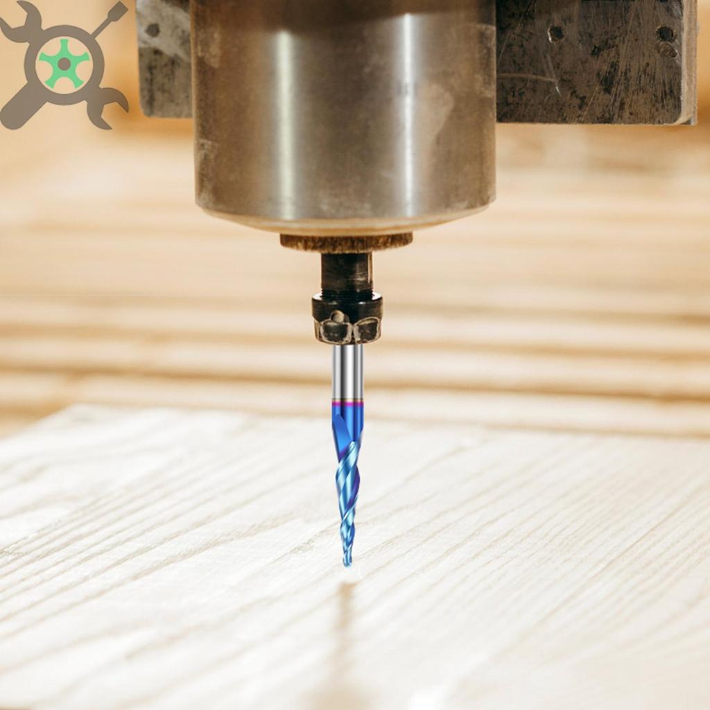 1/4 นิ้ว Shank 2 ขลุ่ย CNC Router บิต YK20 คาร์ไบด์เรียวบอลจมูก End Mills สําหรับแกะสลัก SHOPTKC7242