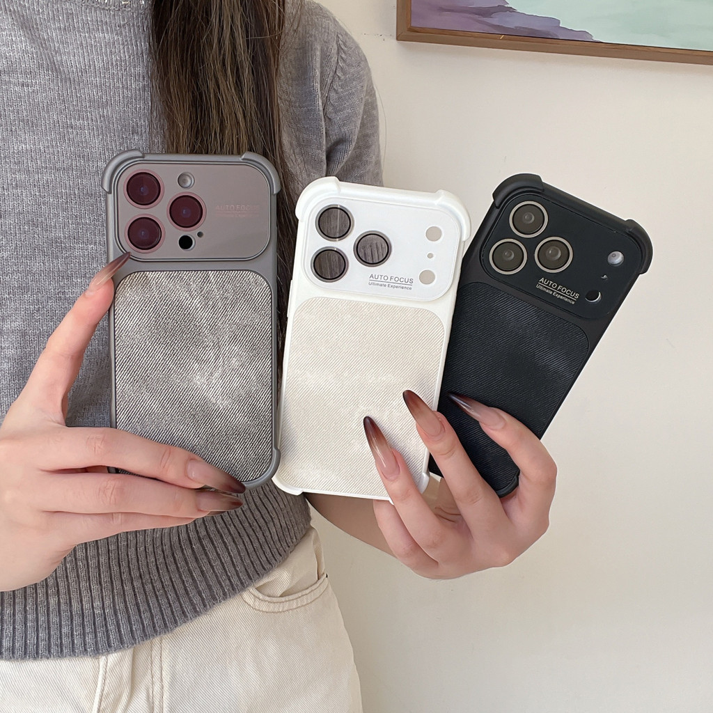 สี่มุมกางเกงยีนส์กันกระแทกเคสโทรศัพท์สําหรับ iPhone 17 Air 16 15 14 13 Pro Max Plus หน้าต่างฝาครอบป้องกันกล้อง ราคา ถูกที่สุด ดีลบีเคเค แกลเลอรีภาพที่ 9