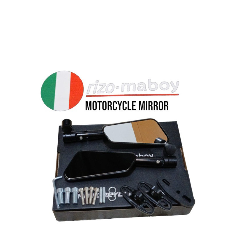 Rizo-maboy Racing - Rizo-maboy Black Series Circuit Mirror กระจกสีฟ้าและกระจกสีขาว Universal สําหรับ