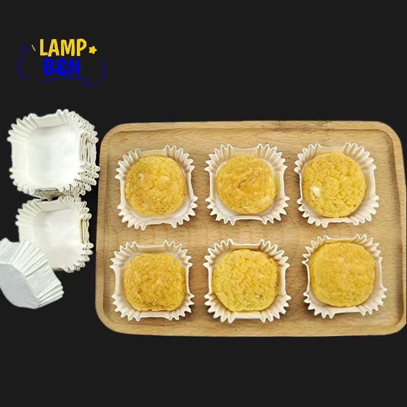 [B&N] 100/250 ชิ้นที่ใส่กระดาษขนมไหว้พระจันทร์กระดาษสี่เหลี่ยมบราวนี่ซับขนาดกลางขนาด 45/50/55/62 มม.