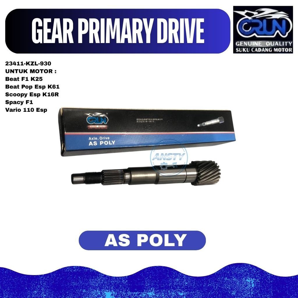 CRUN 23411-KZL-930 As Poly /As Pully Shaft Drive Honda Beat f1 Vario f1 Spacy f1 Sopy f1