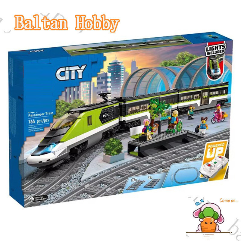 Baltan ของเล่น HN5X เข้ากันได้กับเมือง 60337 Express Passenger Train Building blocks EC2