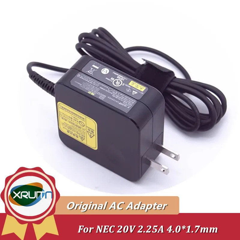 ของแท้สําหรับ NEC/แล็ปท็อป Lenovo 20V 2.25A 45W 4.0*1.7 มม.อะแดปเตอร์ AC แหล่งจ่ายไฟ PA-1450-55LL AD