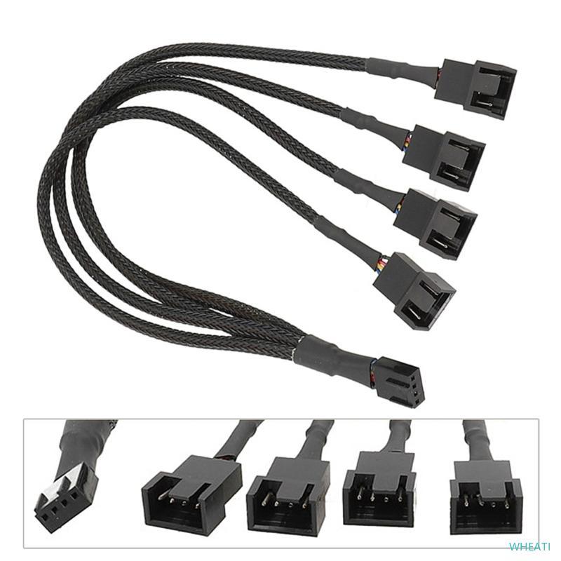 WHEATI PWM Fan Splitter 4Pin Adapter Cable 1 ถึง 3 4 คอมพิวเตอร์ CPU Fan Splitter PC Fan