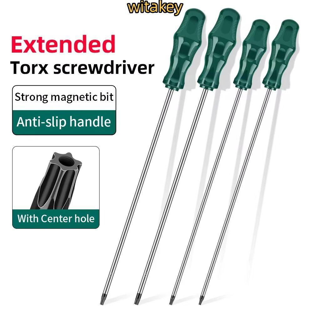 ไขควง WITATA Torx, ไขควงหกเหลี่ยมยาวพิเศษ 400 มม., พร้อมรู T15 T20 T25 T30 Home Repair ไขควงอัลเลน