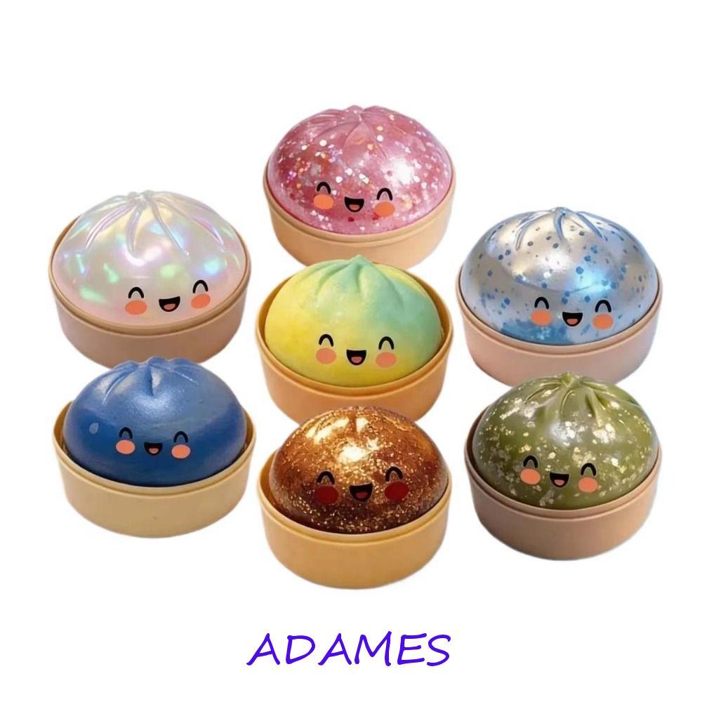 ADAMES Bun Sensory Balls, Pinch Dumpling-Shaped Dumpling Squishes,สําหรับผ่อนคลายน่ารักยักษ์Rainbow Glittering Soft Squishyของเล่นผู้ใหญ่และเด็ก