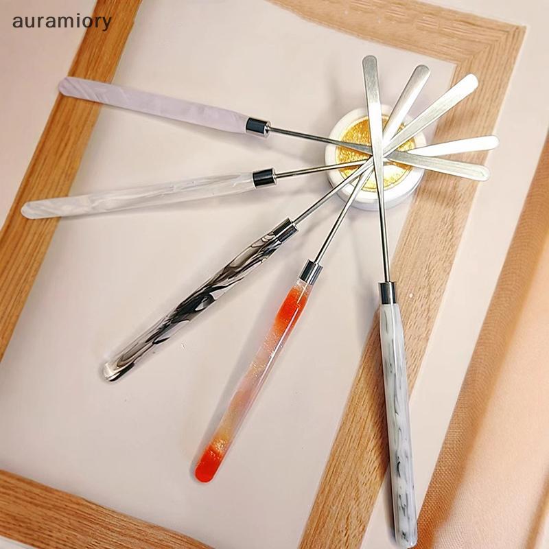 Auramiory] 1 ชิ้นอะคริลิคเล็บกวน Rod ผสมไม้พาย Liquid Foundation สีเจลผงผสม Sti Scraper แต่งหน้าเครื่องมือใหม่