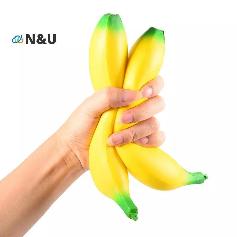 N&U Anti-stress Squishy Slow Rising Jumbo Squishy ของเล่นกล้วยนวดผลไม้บีบของเล่นสนุกความเครียดบรรเทาของเล่น