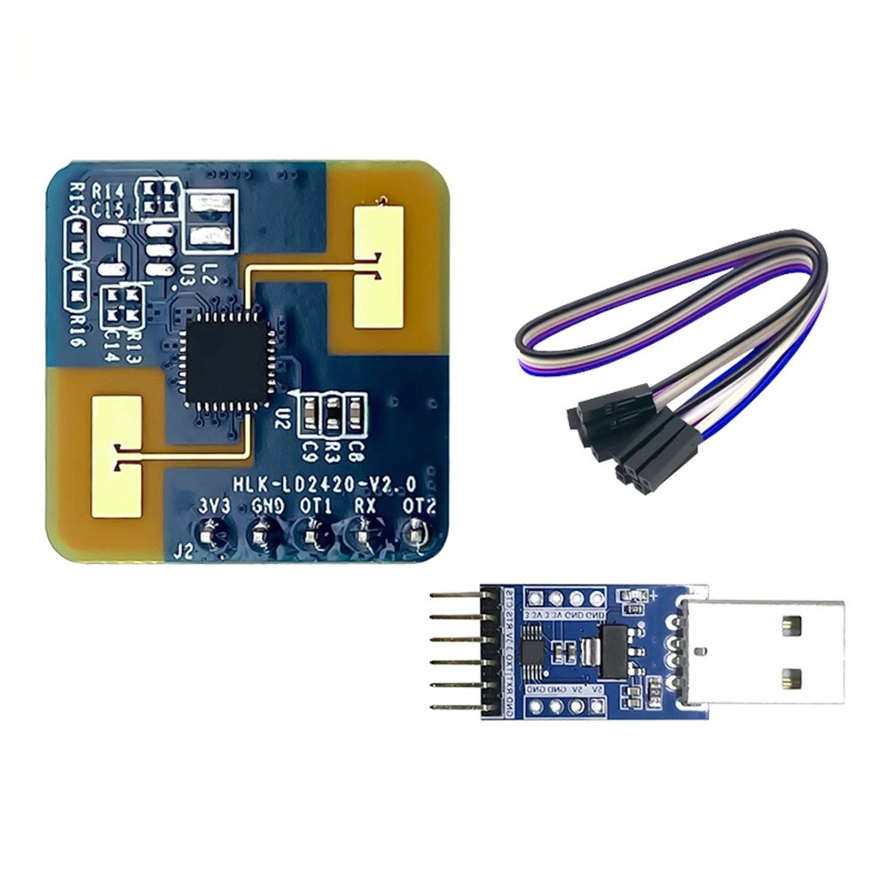 HLK-LD2420 24GHz เรดาร์คลื่นมิลลิเมตร เซ็นเซอร์ตรวจจับร่างกายมนุษย์ (เคลื่อนไหว+ไมโครโมชั่น) ปรับระย