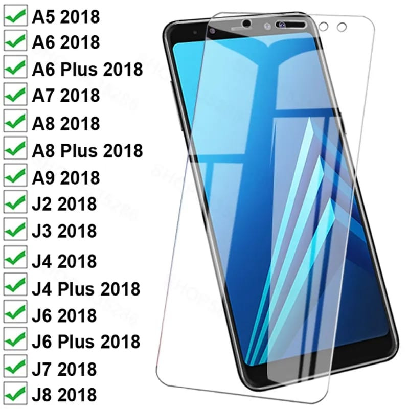 ฟิล์มกระจกนิรภัย SAMSUNG A6 A6 PLUS A8 A8 PLUS J6 J4 J6 PLUS J4 PLUS J8 CLEAR 9H คุณภาพสูง