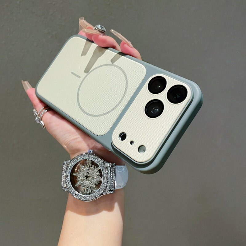 Frosted Magnetic ใช้งานได้ iPhone17promax การป้องกันแรงกระแทก iPhone17/16/15/14/13/12promax ไร้สายชาร์จเคสโทรศัพท์แม่เหล็ก