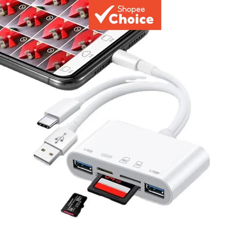 อะแดปเตอร์กล้องมัลติเมมโมรี่แบบ OTG สําหรับ iOS รองรับ Micro SD/TF สําหรับ iPhone, iPad, PC, โทรศัพท์, แล็ปท็อป, โน้ตบุ๊ก