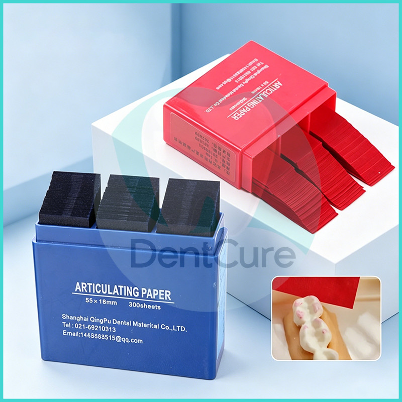 300 Sheets Dental Articulating Paper 55*18mm Red Double-sided Bite Strips Oral Teeth Whitening Material Dentist Tool