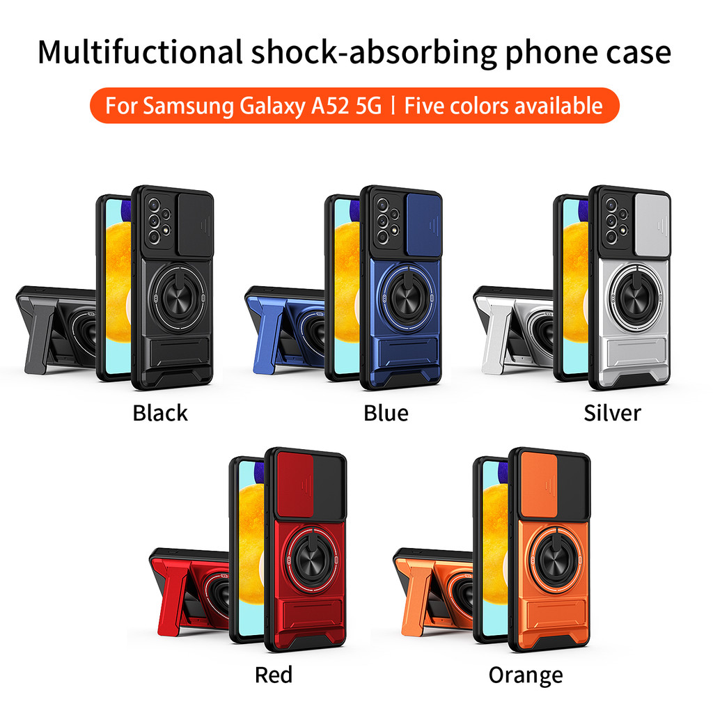 SAMSUNG เกราะสําหรับSamsung Galaxy A52 A52S A51 กรณีกันกระแทกสไลด์เลนส์ProtectorสําหรับSM-A525F/DS S