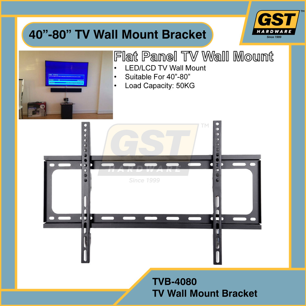 40-80 นิ้วแผงแบน TV Wall Mount Bracket Heavy Duty LCD LED TV Holder TVB-4080