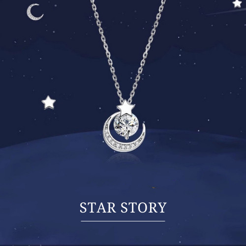 MEET💕พร้อมส่ง สร้อยเงิน Star Story สร้อยจี้เพชร สร้อยแฟชั่น สไตล์เกาหลี สร้อยคอเงินแท้ สร้อยคอเงิน X069