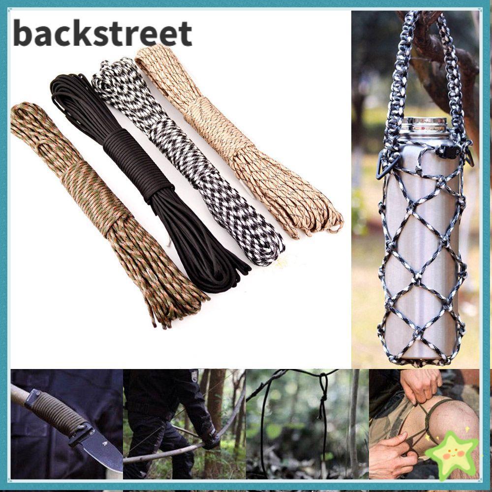 BACKSTAGEREETDV 25/50/100FT 550 LB Paracord Camping ปีนเขาเต็นท์หัวเข็มขัด Lanyard
