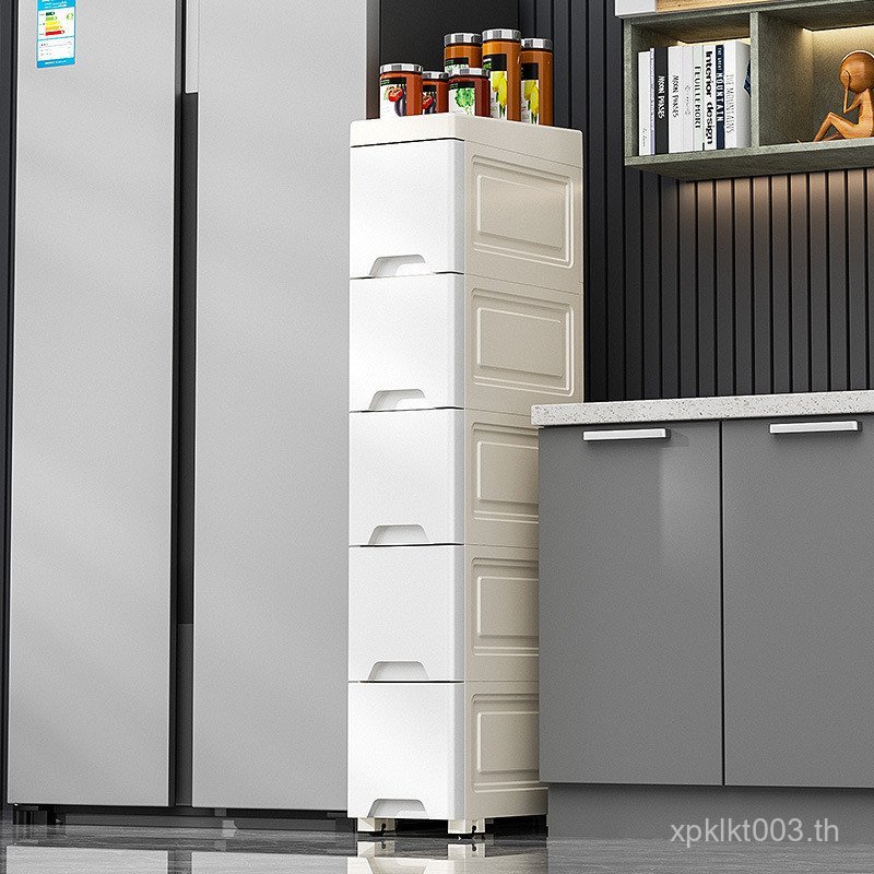 ชั้นวางห้องครัว 25c15 ลิ้นชักประเภทแคบ Slot Sundries 18 ตู้เก็บของในครัวเรือน m Multi-Layer/พลาสติก/