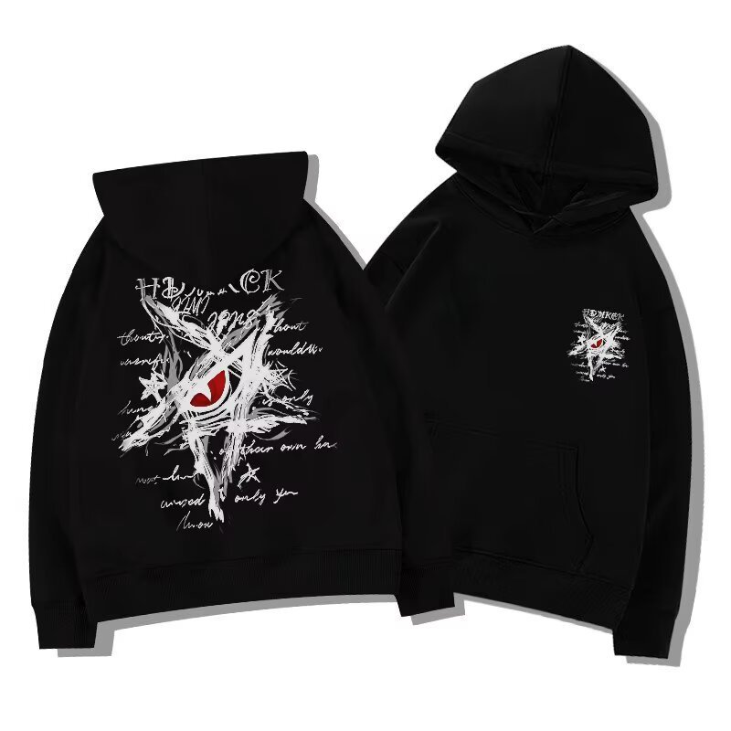 Oversize สไตล์ Hip Hop อินเทรนด์ Street Puppies หล่อฤดูใบไม้ร่วงและฤดูหนาว High school เด็ก Hooded เ