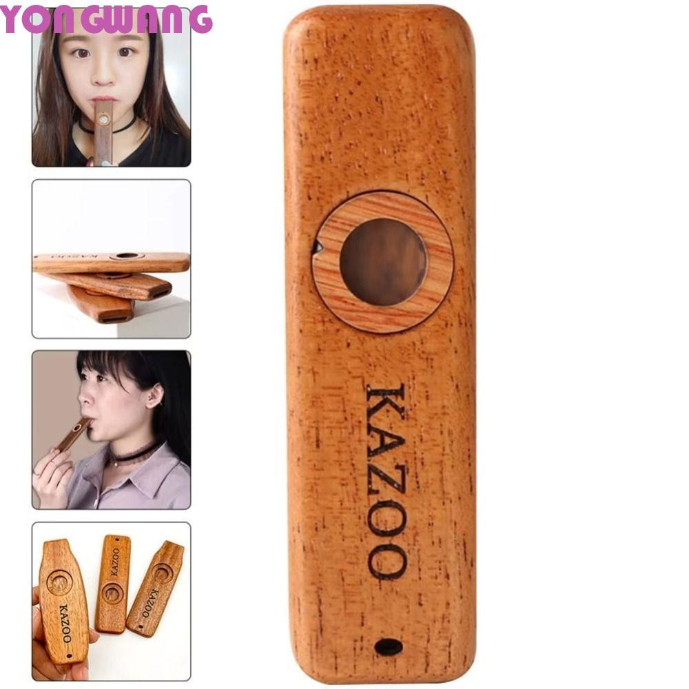 YONGWANG66HR ไม้ Kazoo ไม้พร้อมเชือกเส้นเล็ก น้ําหนักเบารองรับ Kazoo, เครื่องมือเรียนรู้ได้อย่างง่าย