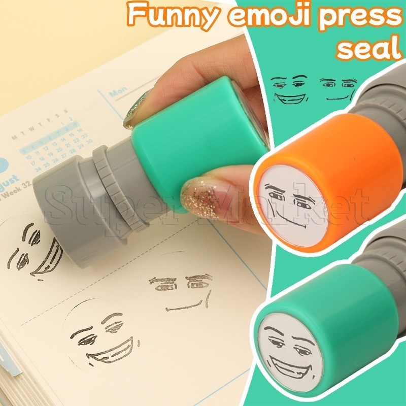 Quirky Emoji Press-Type Journal Stamp-ครูป้าย-เด็กประทับตราของเล่น-พรรคโปรดปรานแสตมป์สําหรับเด็ก-การ
