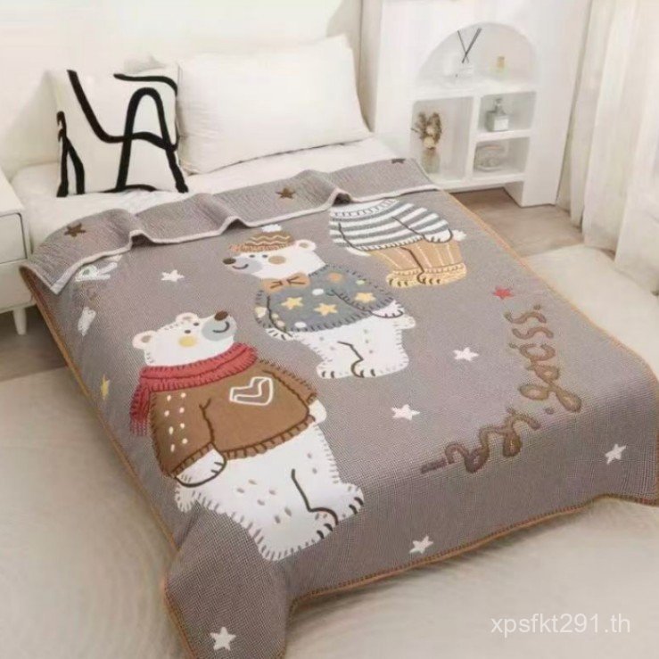 ผ้าขนหนูผ้าเช็ดตัว Nap Four Seasons Universal ผ้าห่มผ้าฝ้าย High-End หนาเดี่ยว Cloud Gauze การ์ตูนผ้