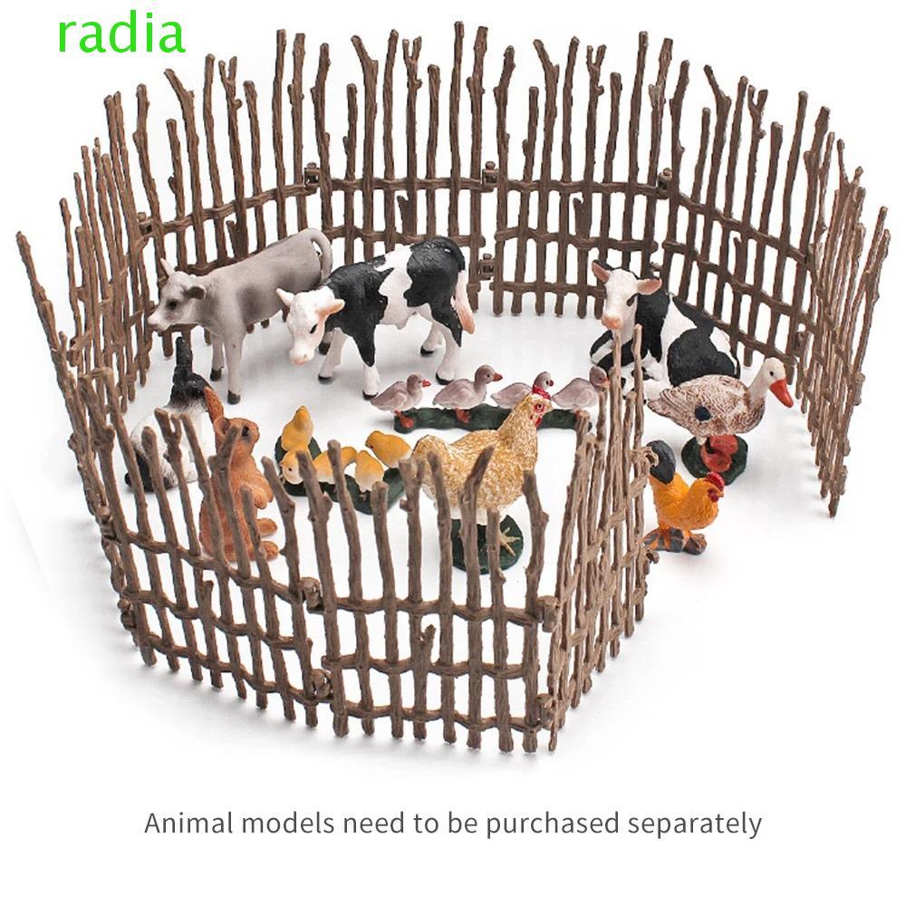 RADIANTZAP จําลองฟาร์ม Ranch DIY รั้วอุปกรณ์เสริมรั้ว Miniature จําลอง Ranch รั้วราง DIY ฟาร์มรุ่นตก