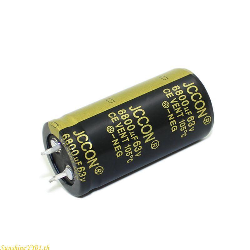 SUN 63V 6800uF 25X50 มม.อลูมิเนียม Electrolytic Capacitor ความถี่ความต้านทานต่ํา Through Hole Capaci