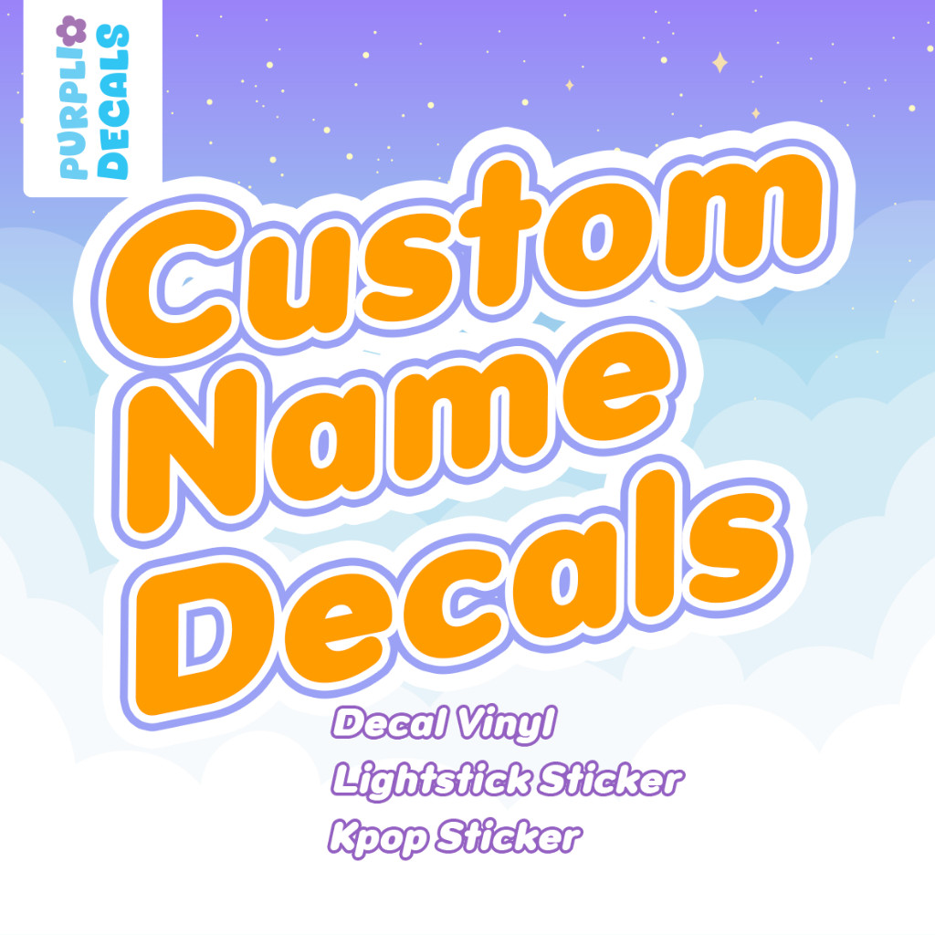 purpliodecals - [Heart ver.] สติ๊กเกอร์ติดแท่งไฟสั่งตัด Custom Kpop Decal Vinyl Lightstick Sticker