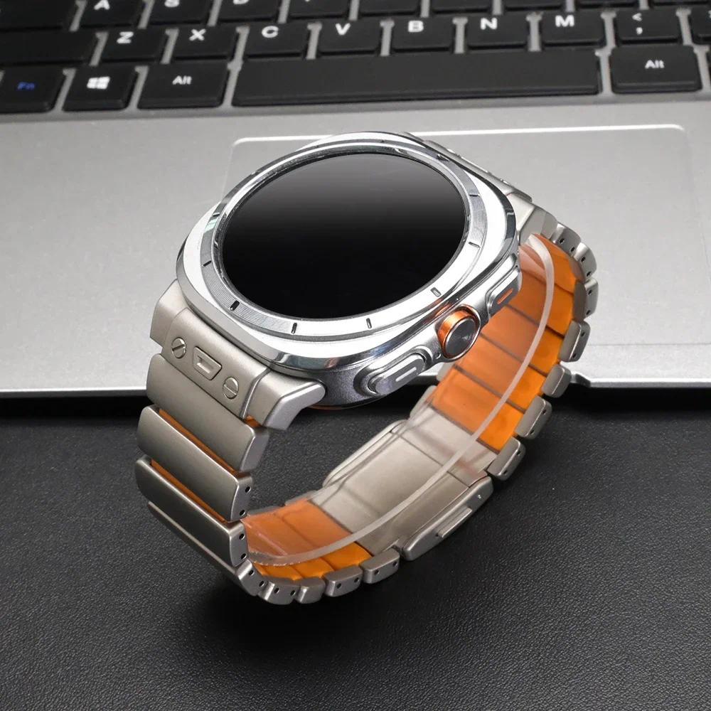 สายสแตนเลสหรูหราสําหรับ Samsung Galaxy Watch Ultra 2025 สายรัดข้อมือยางสําหรับนาฬิกา Galaxy Ultra 2024 47 มม.อุปกรณ์เสริม ราคา ถูกที่สุด ดีลบีเคเค แกลเลอรีภาพที่ 3