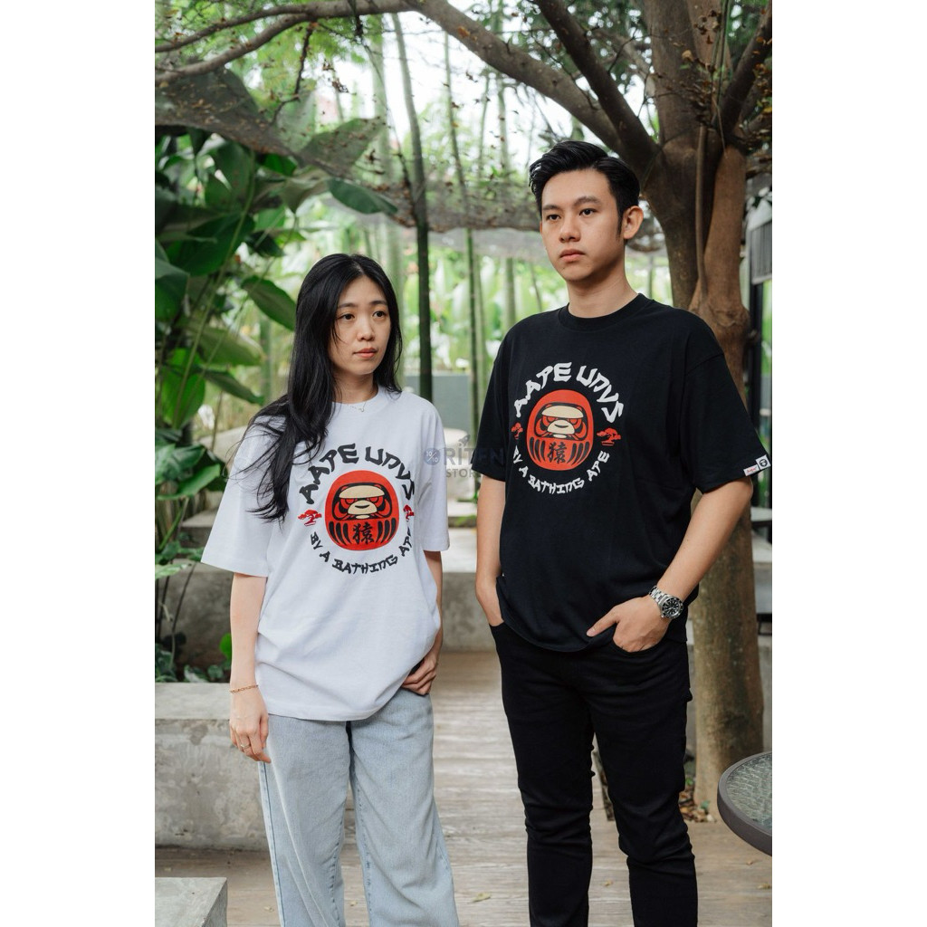 Ramdhan - AAPE Daruma Logo Tee Black / Aape เสื้อยืด Unisex Men Branded