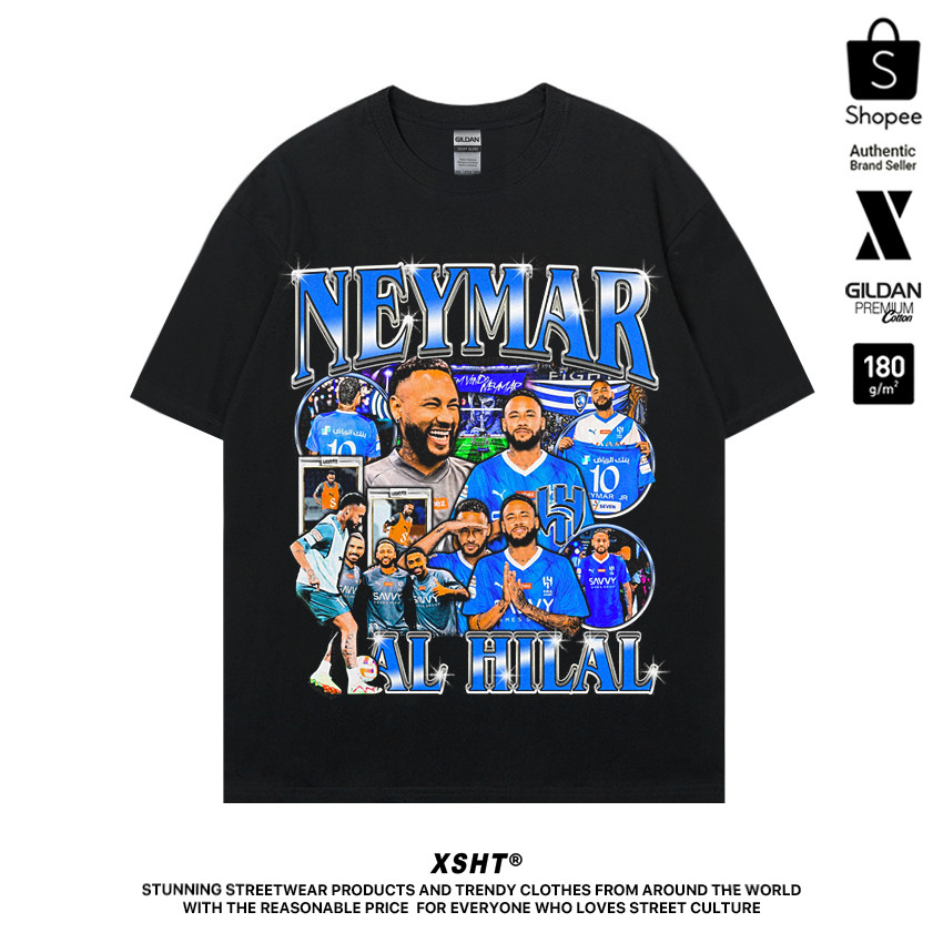 พร้อมส่งเสื้อฟุตบอล - Neymar Jr. (Al-Hilal) Tee - สีดำ (สีดำ) โดย XSHT