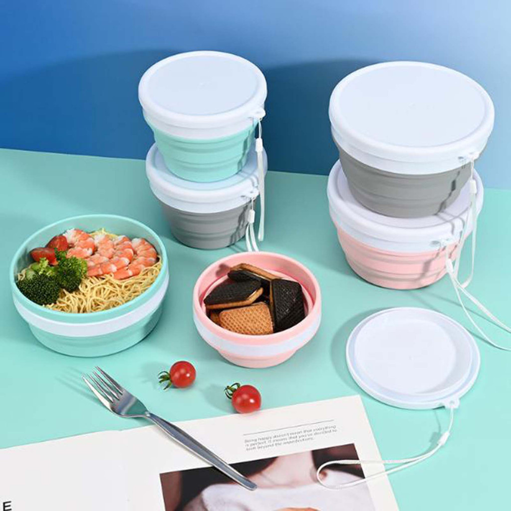 【SayTH✨1-3 วัน】ชามพับได้ซิลิโคน-ภาชนะใส่อาหารแบบพกพาแบบใช้ซ้ําได้เกรดอาหาร-มัลติฟังก์ชั่นกะทัดรัดทนความร้อนใช้กว้างแคมป์ปิ้งจานสลัดเดินทาง - รูปที่ 7