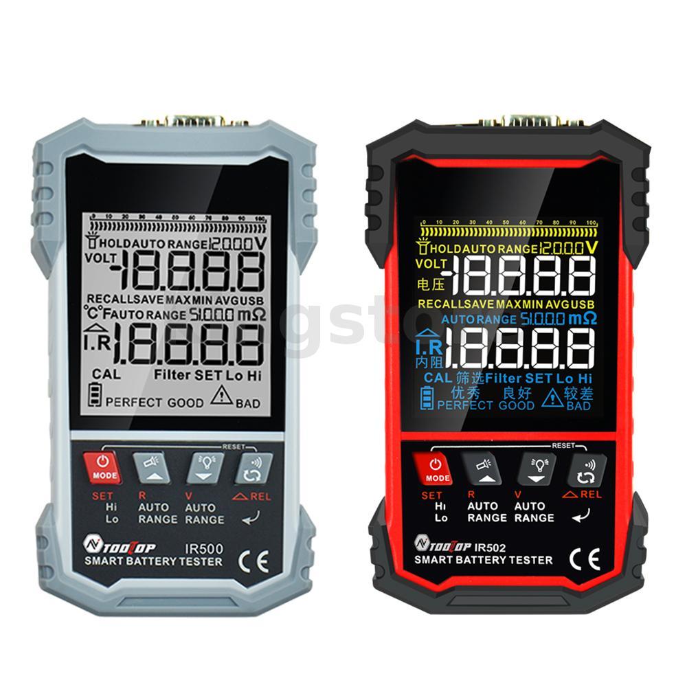 TOOLTOP IR502/IR500 ±120V 500Ω แบตเตอรี่เครื่องทดสอบความต้านทานภายใน 4 สาย Kelvin Test Lead-acid ลิเ
