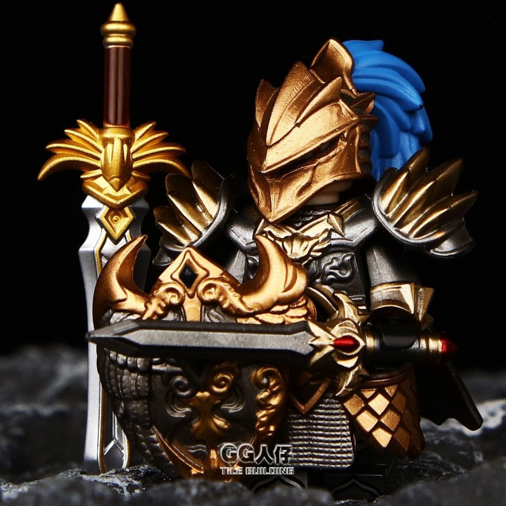 ใช้งานร่วมกับ Lego Round Table Knight Kai Medieval King Arthur Knight Shield Spear Weapon Assembly B