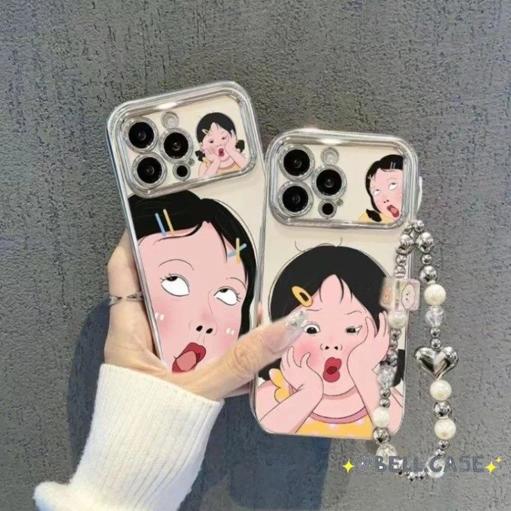 สําหรับ IPhone17 16 15 14 13 12 11ProMax XR XSMax Creative Kinky Emoji Girl Big Windows เคสโทรศัพท์