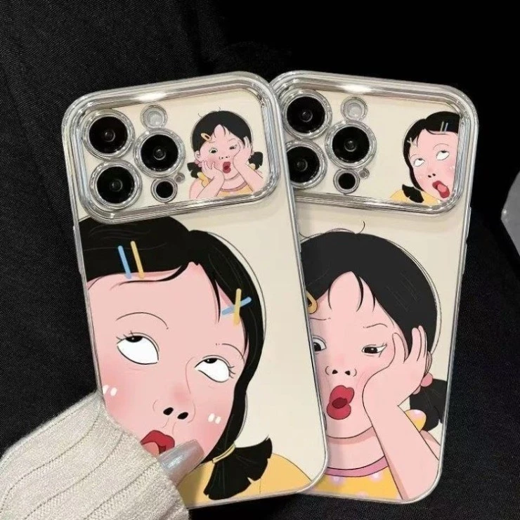 สําหรับ IPhone17 16 15 14 13 12 11ProMax XR XSMax Creative Kinky Emoji Girl Big Windows เคสโทรศัพท์ thumbnail 5