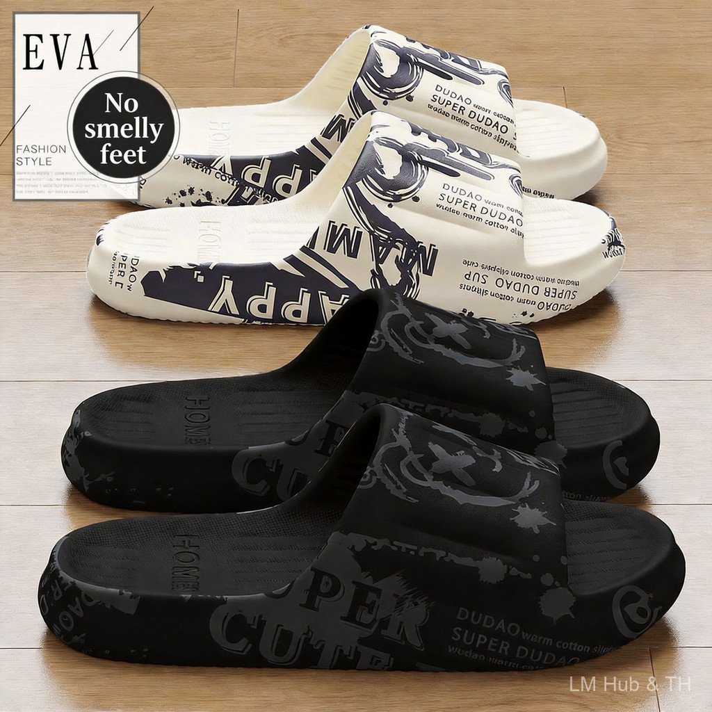 ผู้ชายสไตล์หวาน EVA One Band Slides T-Strap Design Non Slip สวมใส่รองเท้าสํานักงาน 7VG0