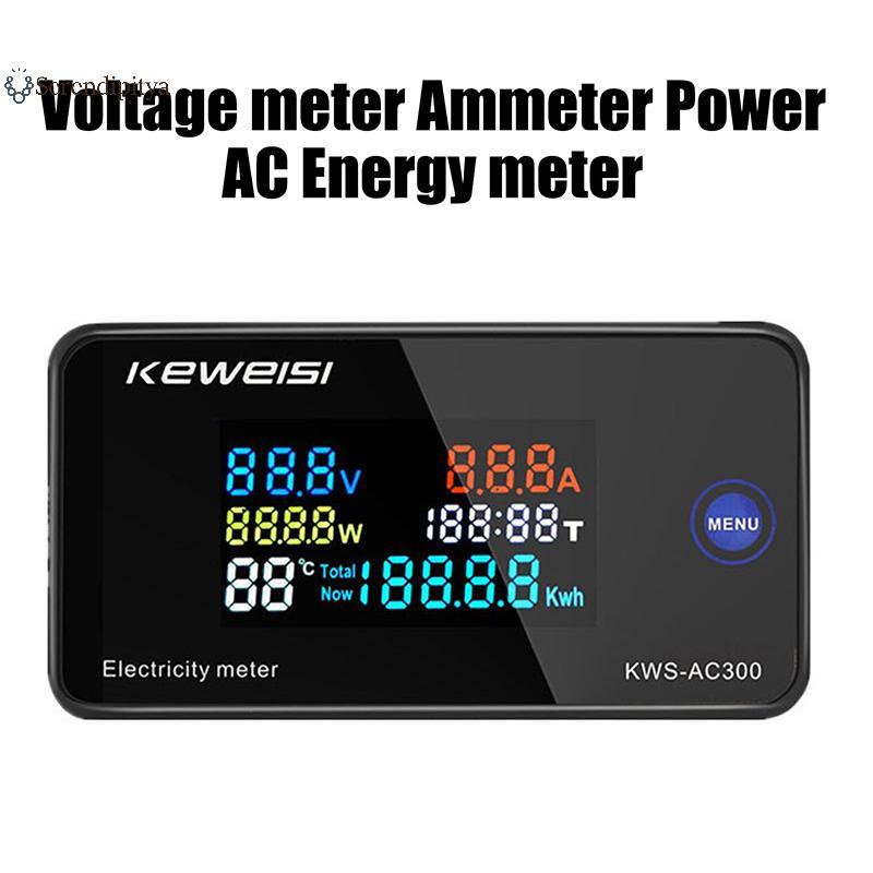 SEE KWS-AC300 โวลต์มิเตอร์แบบดิจิตอล AC 50-300V แรงดันไฟฟ้า 45-65Hz Power Energy Meter LED AC Wattmeter 0-100A เครื่องตรวจจับ TH