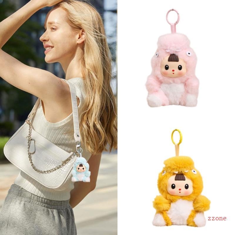 Zzz น่ารักไดโนเสาร์ Plushie Key ผู้ถือ Plush พวงกุญแจเครื่องประดับอุปกรณ์เสริมสําหรับกระเป๋า