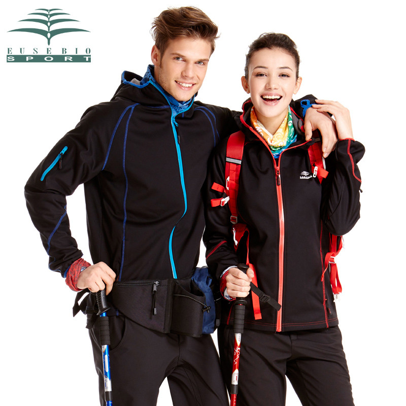 EUSEBIO ฤดูใบไม้ผลิฤดูใบไม้ร่วงกลางแจ้งผู้ชายผู้หญิงคู่กันน้ํา Breathable Windproof Jacket Hooded St