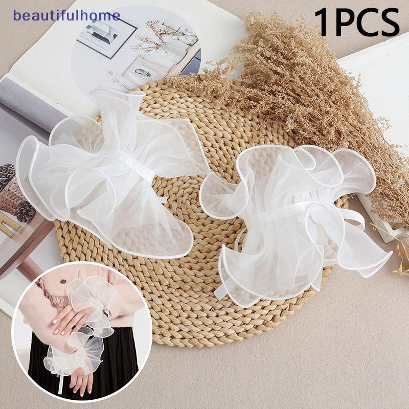 [ใหม่] 1PC ตกแต่งเล็บลูกไม้ปลอมจีบ Cuff อุปกรณ์เสริมสําหรับเล็บ พร้อมแขนปลอมและพร็อพถ่ายภาพ [TH]