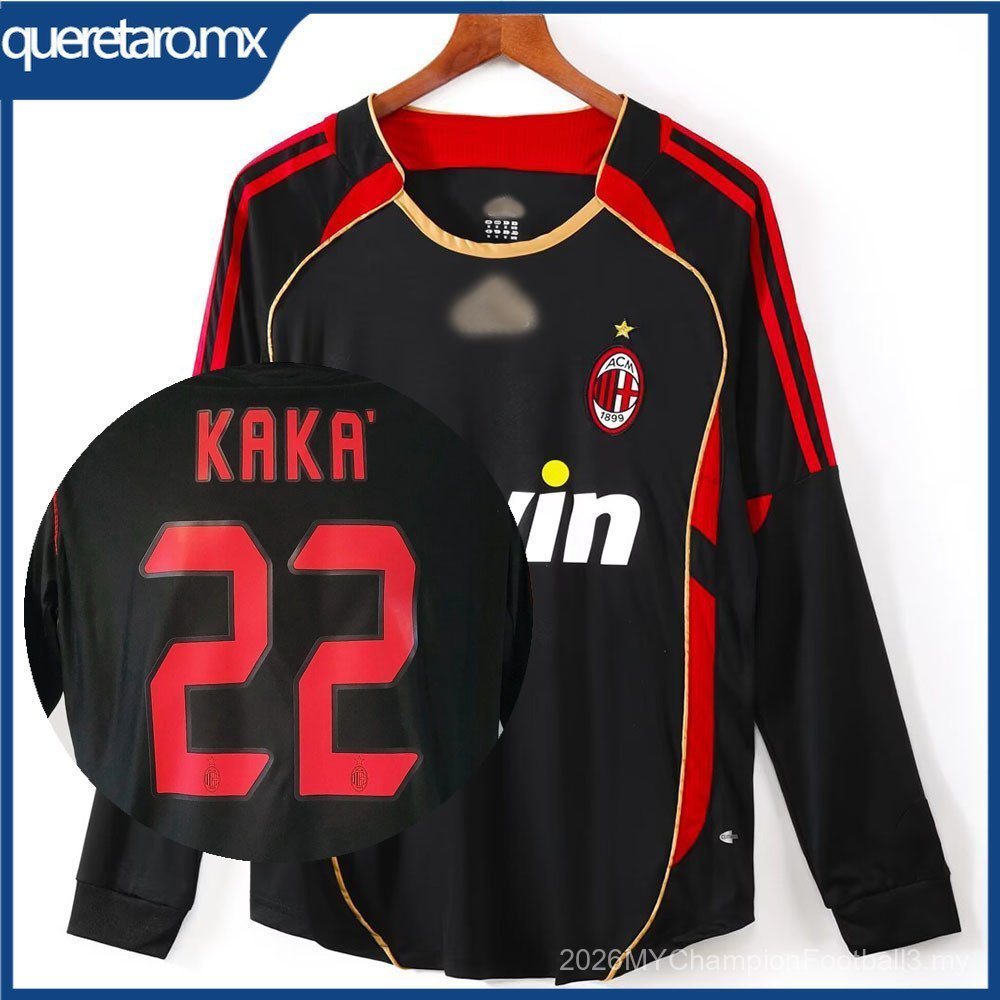 S-XXL 2007-08 Retro Jersey AC Milan Third Jersey เสื้อฟุตบอลแขนยาวหมายเลขปรับแต่ง