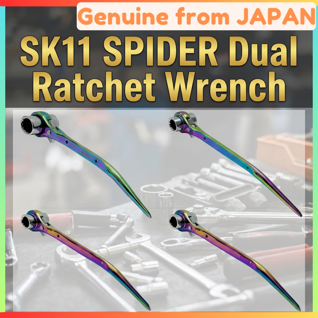 SK11 SPIDER Dual Ratchet Wrench Rainbow Bent Shino 17x19 17x21 Slim Long