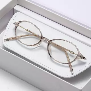แว่นตาสายตาสั้น/สายตายาว แว่น ตา เท่ๆ เลนส์ออโต้เปลี่ยนสี กันUV400 ทรงกลมวินเทจ แถมกล่อง+ผ้าเช็ด
