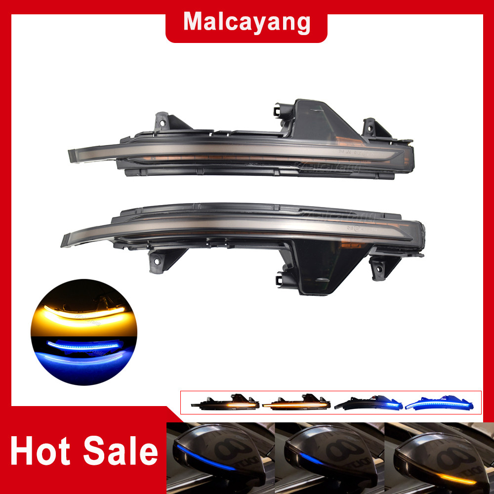 2pcs แบบไดนามิก Blinker LED ไฟเลี้ยวด้านข้างกระจกไฟแสดงสถานะสําหรับ Audi A7 S7 4G 2010-on 4G8949101 