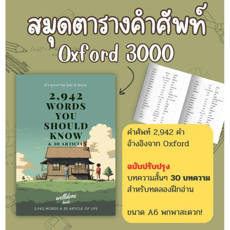 สมุดตารางคำศัพท์เล่มจิ๋ว : 2,942 words you should know :  อ้างอิง oxford 3000