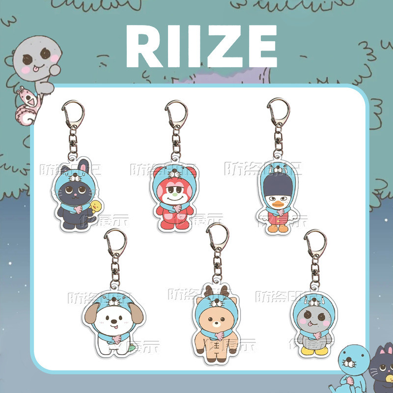 Kpop Idol RIZE Collaboration พวงกุญแจอะคริลิคจี้ตุ๊กตาตุ๊กตากระเป๋าอุปกรณ์เสริม